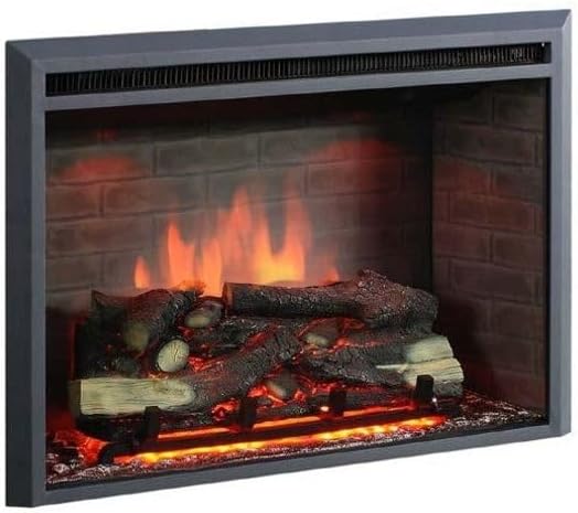 Caminetto Elettrico Balderia Calida 30" con Effetto Fiamma 3D, Telecomando e Crepitio del Fuoco
