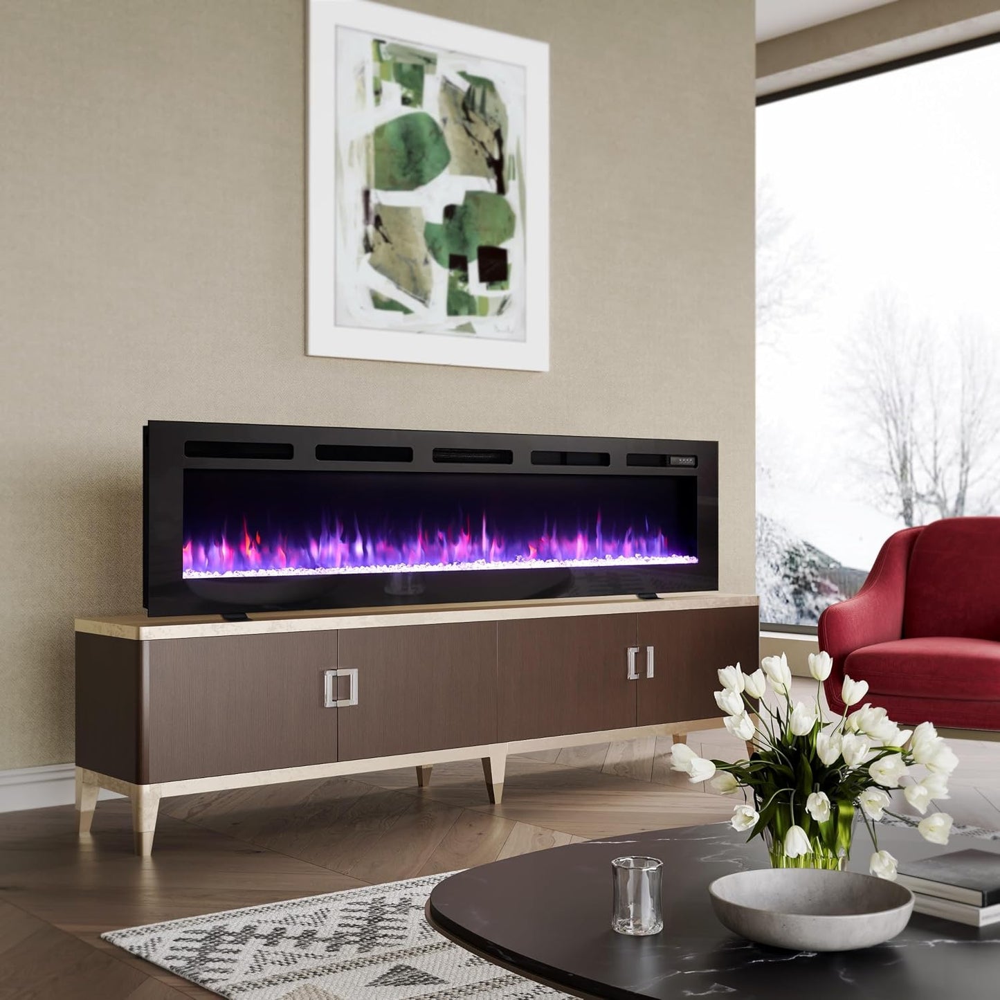 Caminetto Elettrico Balderia Leif 60", 50" e 36" a Parete o da Incasso